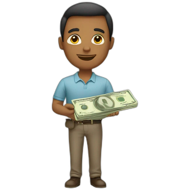 man holding cash emoji