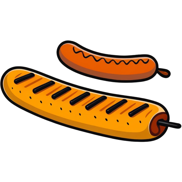 sausage with grill marks, cartoon style emoji