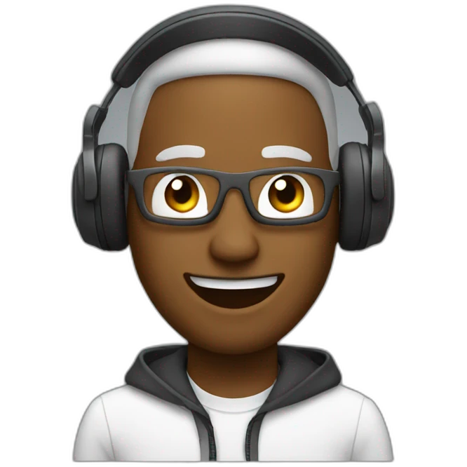 man wearing headphone and enjoy music emoji