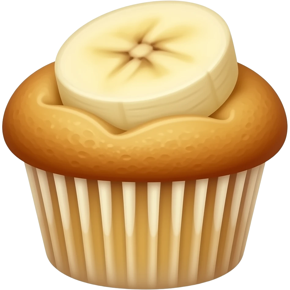 banana muffin with banana slice on top emoji