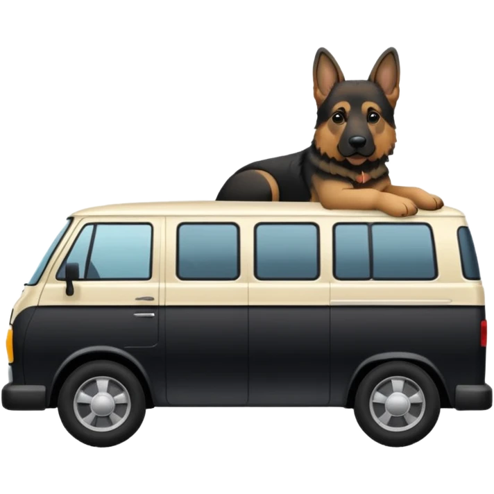 Van with German shephard emoji