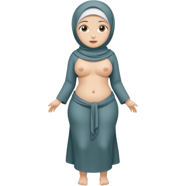 Girl with hijab full body and she stomach and legs make her tits big she got naked emoji