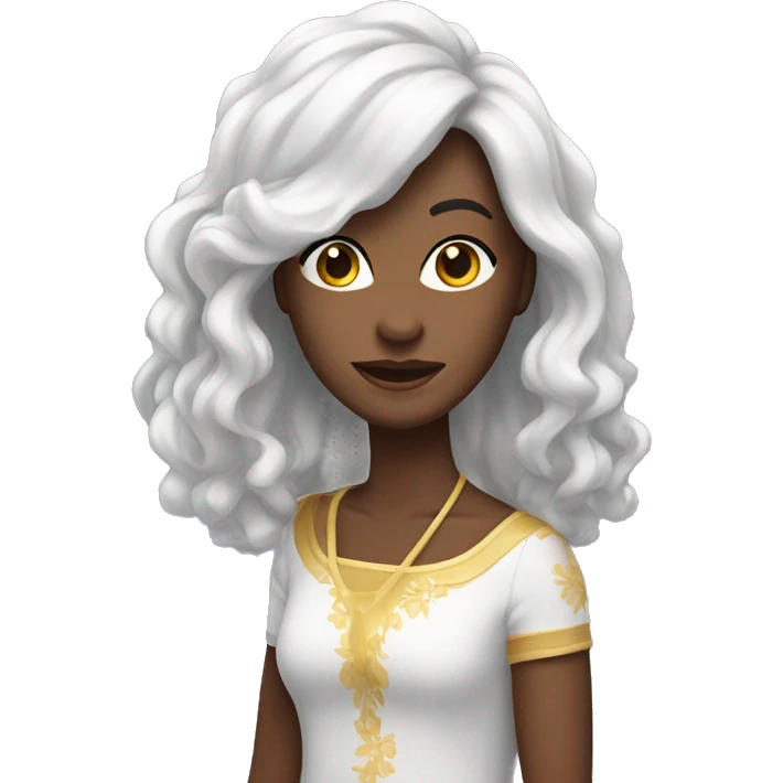 Branco de cabelo cacheado  emoji