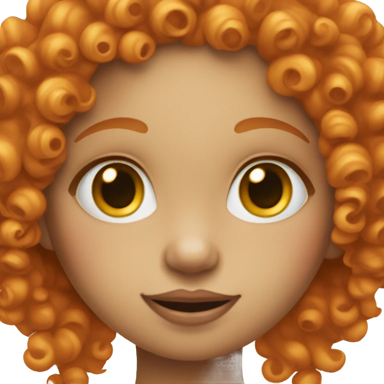 curly ginger girl with a clown makeup emoji