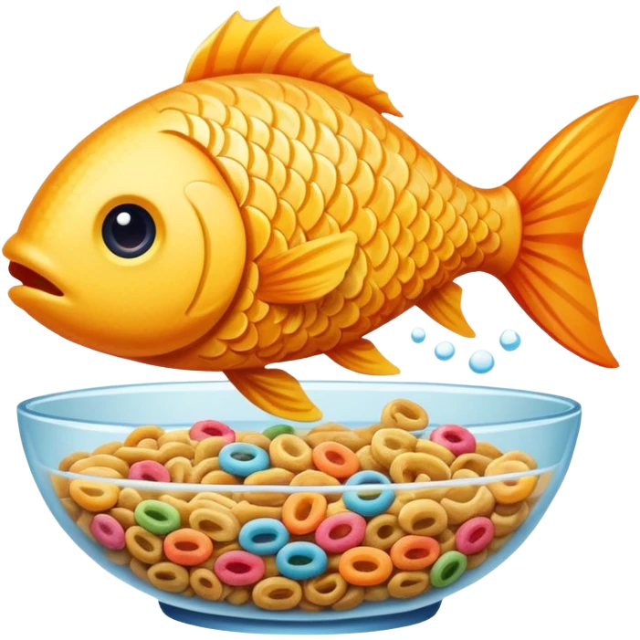 Fish eating cereal emoji