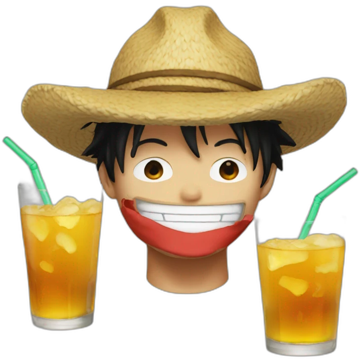 Luffy drinks emoji