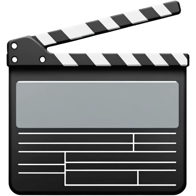 ultra minimalist film slate, one line drawing, abstract emoji