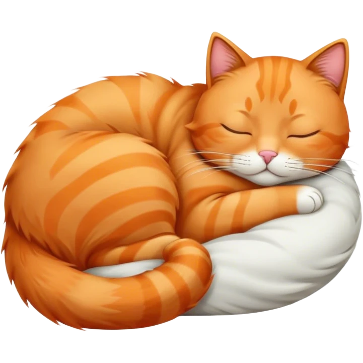 Sleeping orange cat emoji
