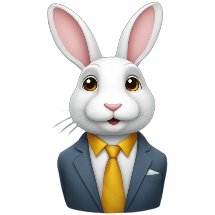 Un lapin en costard cravate emoji
