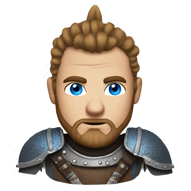 blue eyed man in in Viking armor, mowhawk emoji