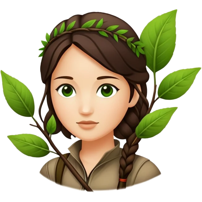 katniss root with green leaves emoji