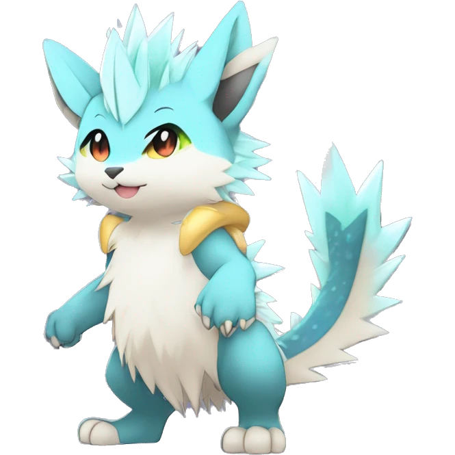 Anthro Scalie Spiky Cool Edgy Magical Shiny Colorful Pastel Sparkle Kemono-style Chibi Fantasy-Animal-Fakémon-Pokémon-Hybrid Fur Sona Aesthetic Full Body emoji