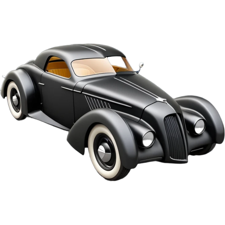  the animated series aerodynamic futuristic Batmobile loosely based on 1936 cord 812 Ford (flat long straight faceted mechanical body) finned stealthy street hot rod  emoji