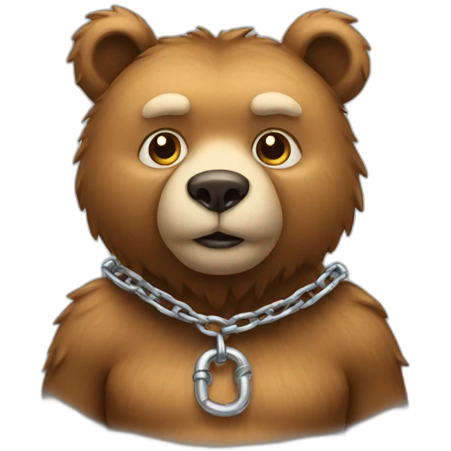 bear wearing a chain emoji