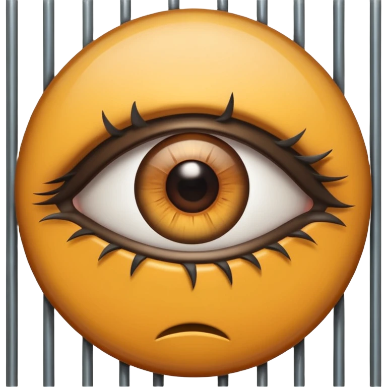 Large eye behind metal bars. emoji