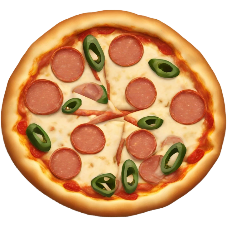 Pepperoni, sausage and jalapeño pizza  emoji