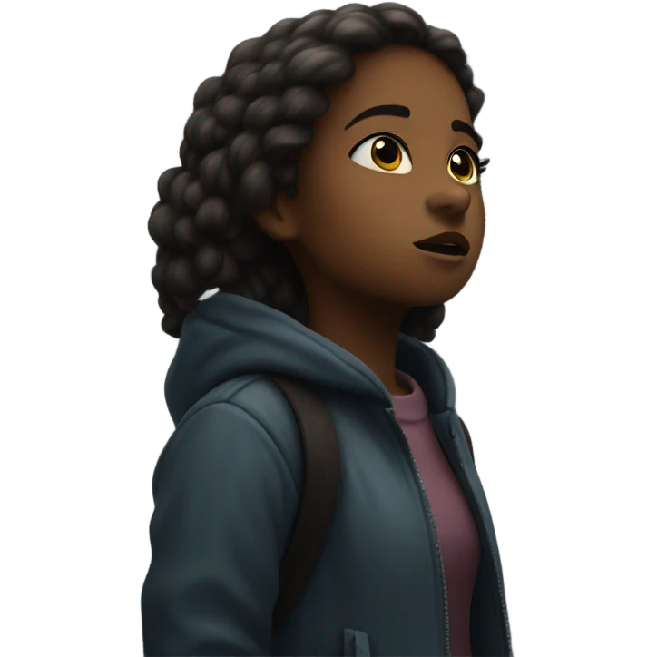A girl under dark skys emoji