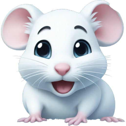 Cute white mouse frozen in block of ice emoji