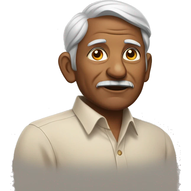indian grandfather in button up long sleeve shirt emoji