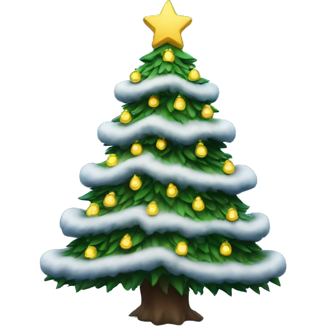 a christmas tree with snow and royal blue lights emoji