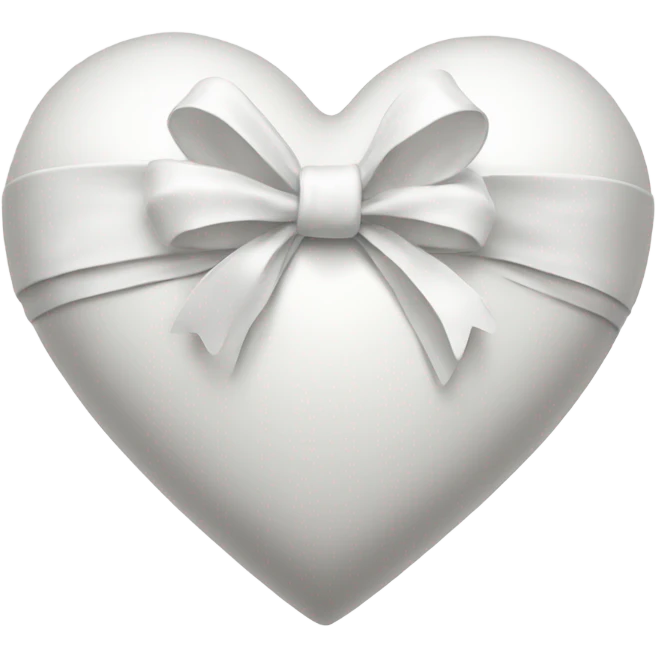 white heart with a white bow  emoji