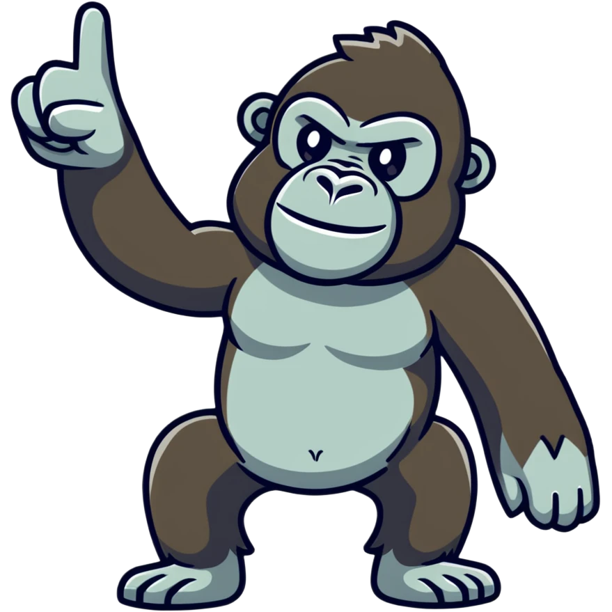 Gorilla with two middle fingers out emoji