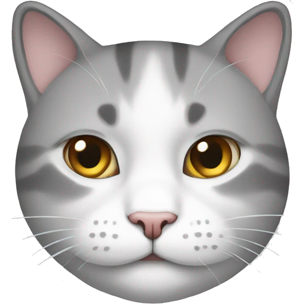 White, gray, and fat cat emoji
