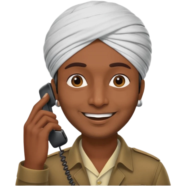 generate an indian cab driver calling on mobile emoji