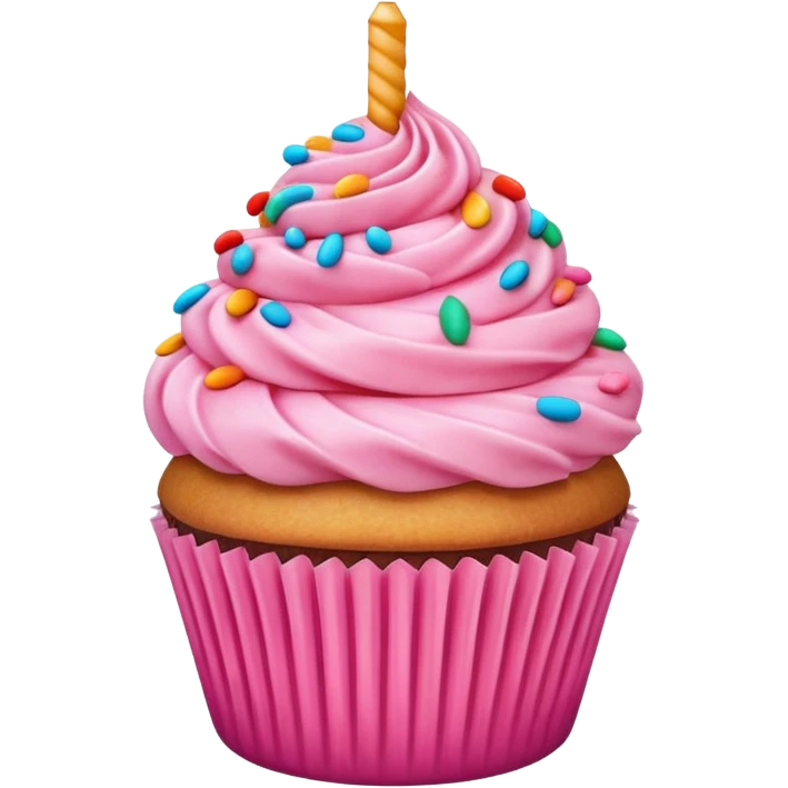 Cupcake with pink icing emoji