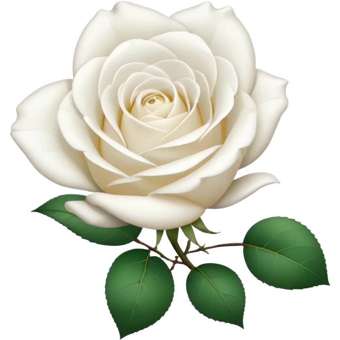 white rose, without green leaves, just flower emoji