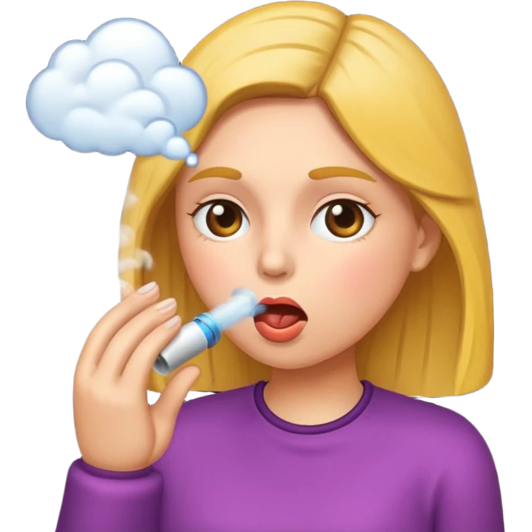 woman blowing emoji