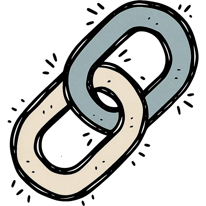icon-black-outlined-chaotic style light blue and light beige link icon emoji
