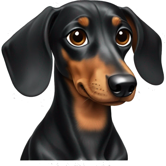 dachshund black with brown, and light grey stains emoji