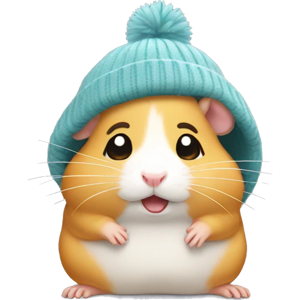 hamster wearing beanie crying emoji