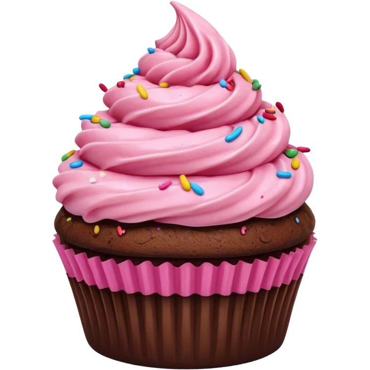 Cupcake with pink icing emoji