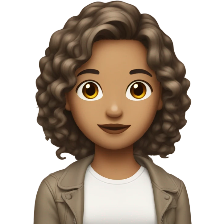 A girl with a wayv but not that wayv hair, brown light skin but not that brown, medium length hair emoji