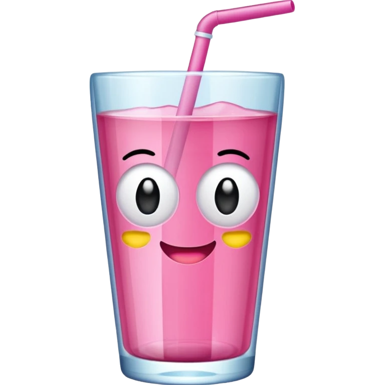 Copo com bebida rosa emoji