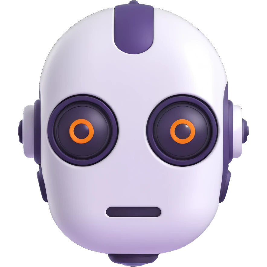 Cute robot assistant head, nice emoji