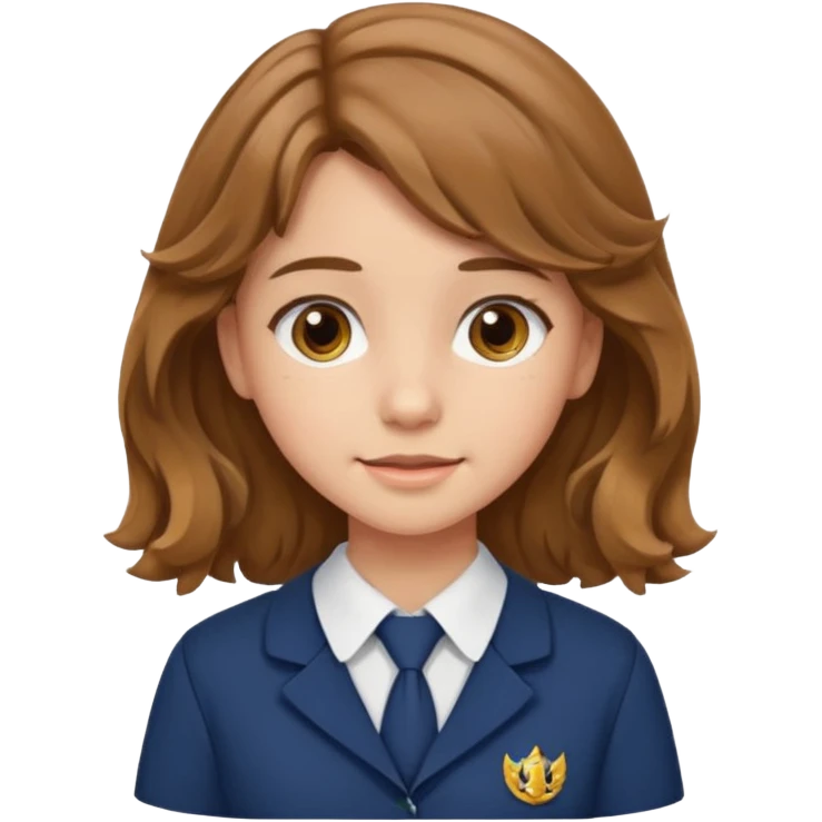 Quiero a una persona morena no tan morena , que sea una adolescente , que lleve uniforme escolar , con un pelo ondulado ,pero no regido , pero que tenga una sonrisa suave, pero que este con un fondo blanco. emoji