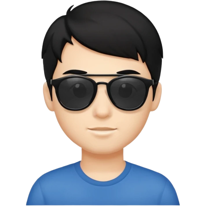 A boy with black hair and sunglasses  emoji