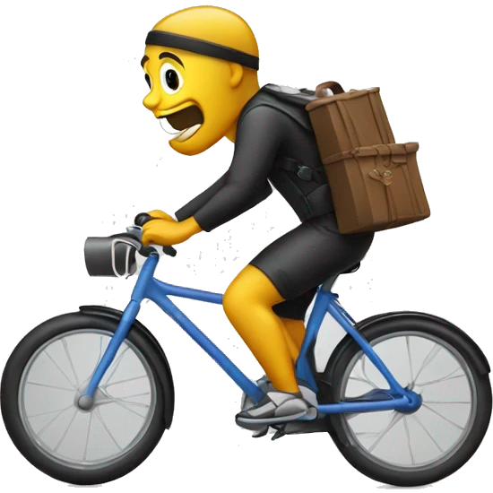 running away from security on bike emoji