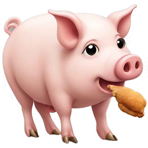 Pig eating chicken  emoji