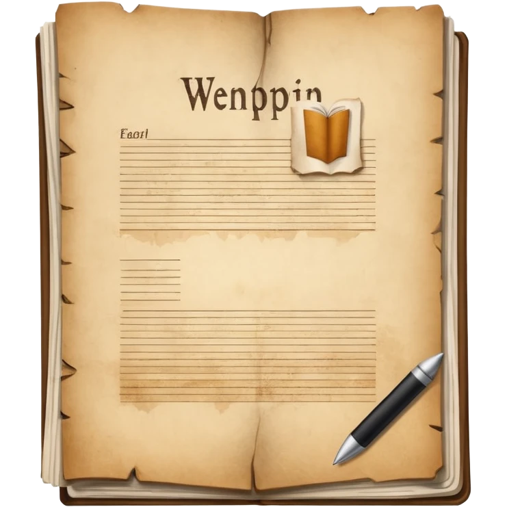 realistic documents with title page emoji