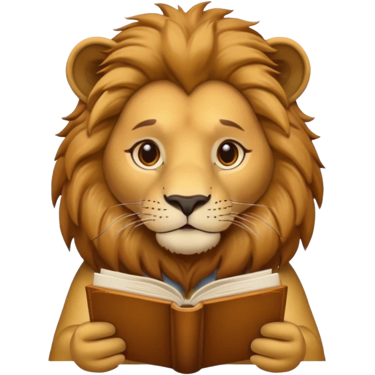lion reading a book emoji