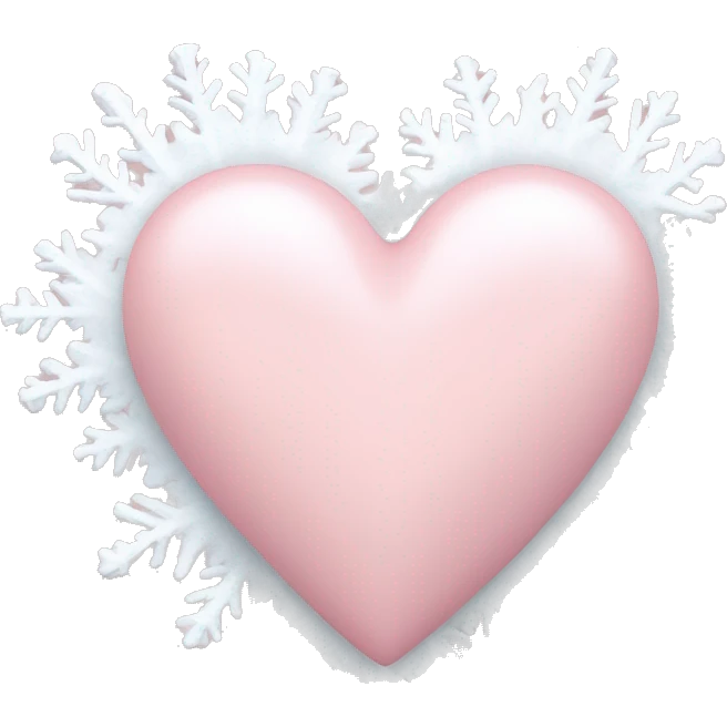 Light pink heart with snowflakes around it ￼ emoji