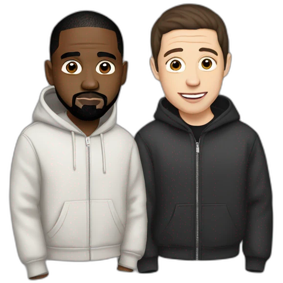 kanye west with pete davidson emoji