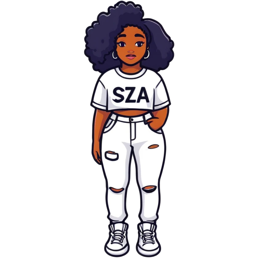 SZA with her signature style and fashion emoji