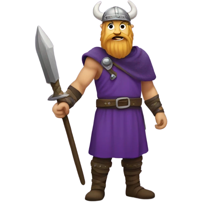 Viking wearing purple emoji
