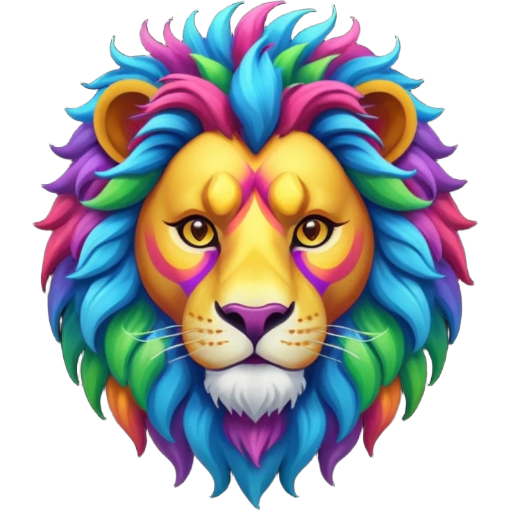 mythical colorful horned lion emoji