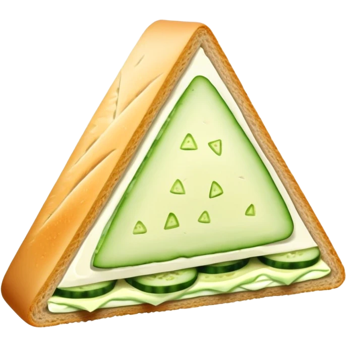 Triangle cut sandwich with creamy cucumber filling emoji